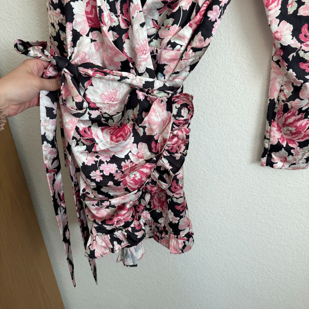 Bardot‎ Pink Floral Wrap Mini Dress - Picture 8 of 10